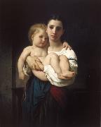 Adolphe William Bouguereau The Elder Sister (mk26) USA oil painting artist